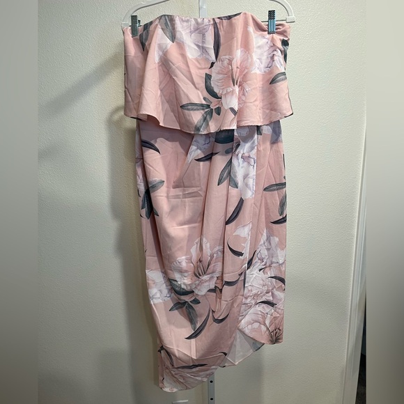 NWT Stylestalker Floral Pink Strapless Dress - Picture 1 of 6